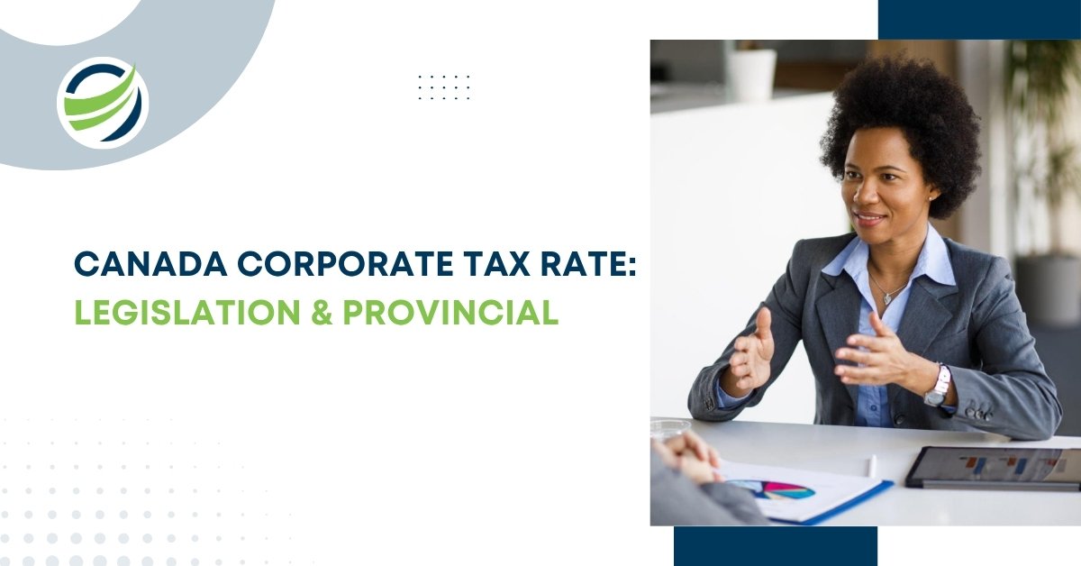 Canada Corporate Tax Rate Overview: Businesswoman discussing Canadian corporate tax rates.